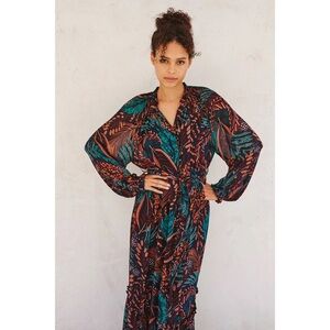 NWT Dress Forum Tropical Floral Midi Dress Small